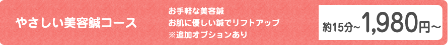 やさしい美容鍼コース　約15分～ 1,980円～